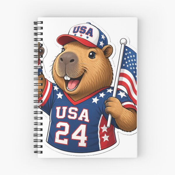 Item preview, Cute USA Soccer Fan Capybara designed and sold by denybz.