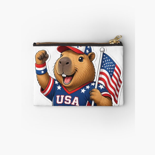 Item preview, Cute USA Soccer Fan Capybara designed and sold by denybz.