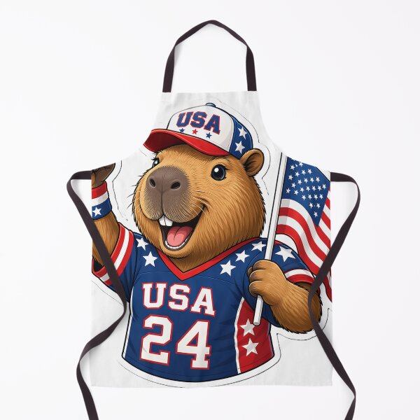 Item preview, Cute USA Soccer Fan Capybara designed and sold by denybz.