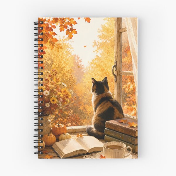 Item preview, Cozy Autumn Cat on Window Sill designed and sold by Moodprint5.