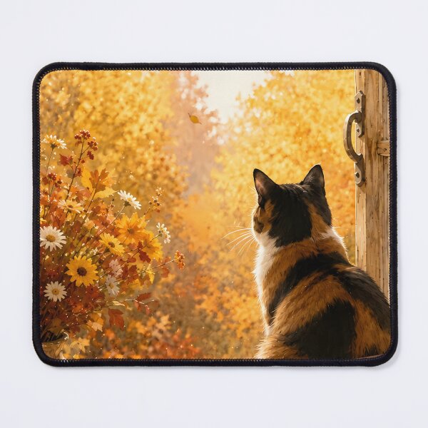 Item preview, Cozy Autumn Cat on Window Sill designed and sold by Moodprint5.