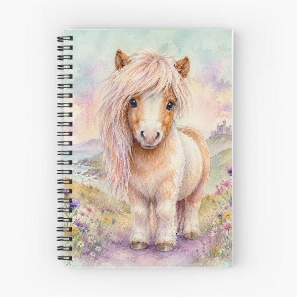 Item preview, Whimsical Pastel Shetland Pony Scotland Watercolor designed and sold by Myra365Art.