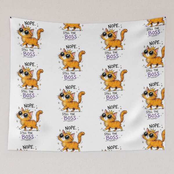Item preview, Nope Still The Boss Funny Orange Cat Attitude designed and sold by SnazzyStudio1 .