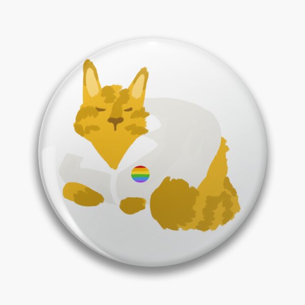 Item preview, Orange Cat with Lab Coat and Pride Pin designed and sold by corduroycat.