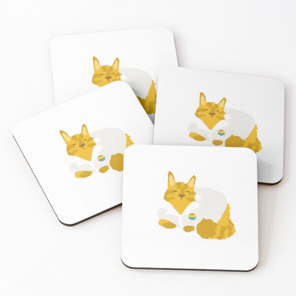 Item preview, Gato naranja con bata de laboratorio y pin del orgullo designed and sold by corduroycat.