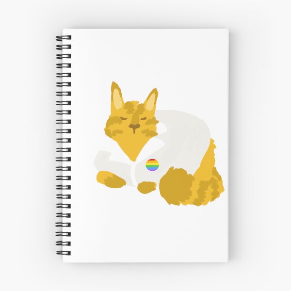 Item preview, Orange Cat with Lab Coat and Pride Pin designed and sold by corduroycat.
