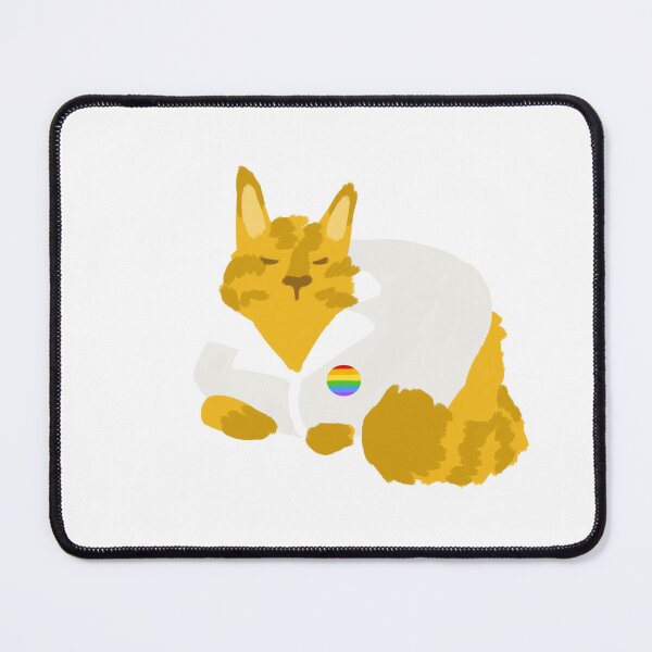Item preview, Orange Cat with Lab Coat and Pride Pin designed and sold by corduroycat.