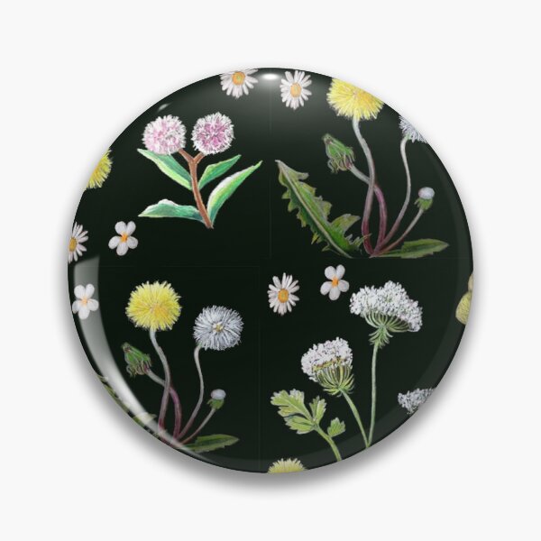 Item preview, Vintage Retro Botanical Flowers And Butterfly Color Pencils Dandelion Daisy designed and sold by Designs by Sara Felton.