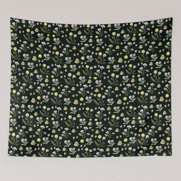 Item preview, Vintage Retro Botanical Flowers And Butterfly Color Pencils Dandelion Daisy designed and sold by Designs by Sara Felton.