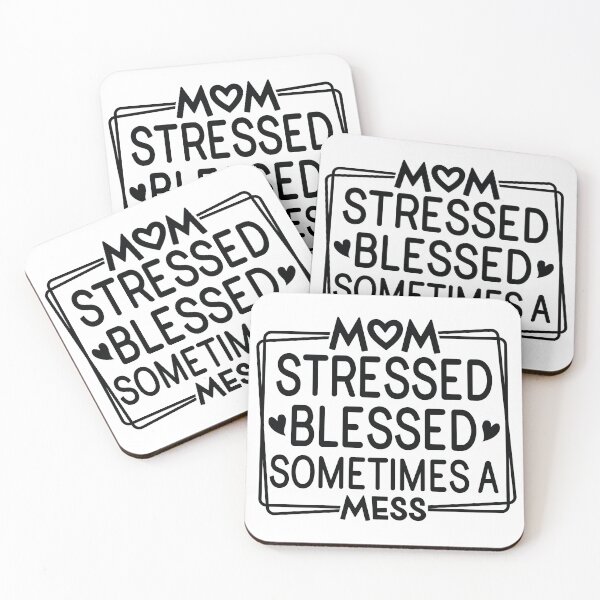 Item preview, Mom Stressed Blessed Sometimes A Mess - Mom Quotes Retro Vintage Aesthetic Cute Motherhood Gift designed and sold by FuzionRaptor.