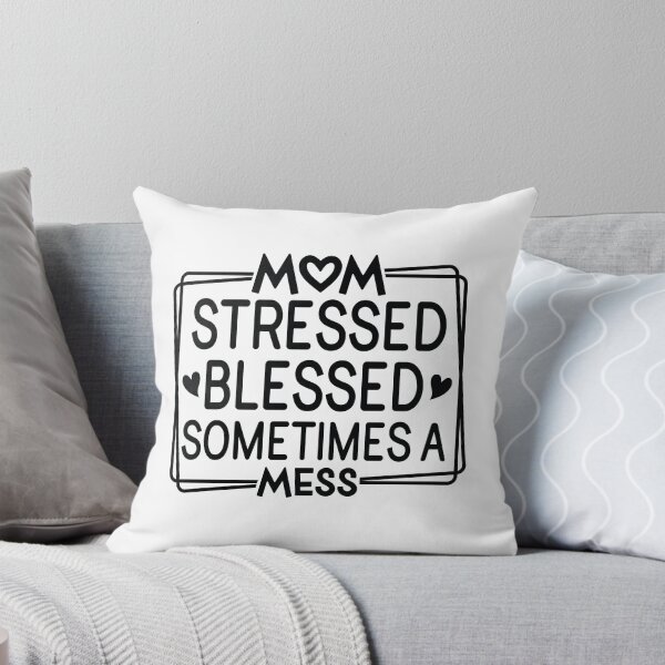 Item preview, Mom Stressed Blessed Sometimes A Mess - Mom Quotes Retro Vintage Aesthetic Cute Motherhood Gift designed and sold by FuzionRaptor.