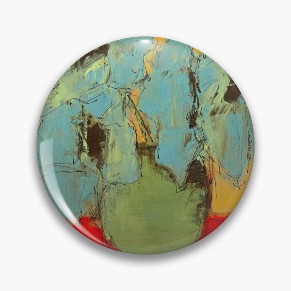 Item preview, Blue Bouquet in Green Vase – Abstract Expressionist Floral Painting designed and sold by BuckaBaby.