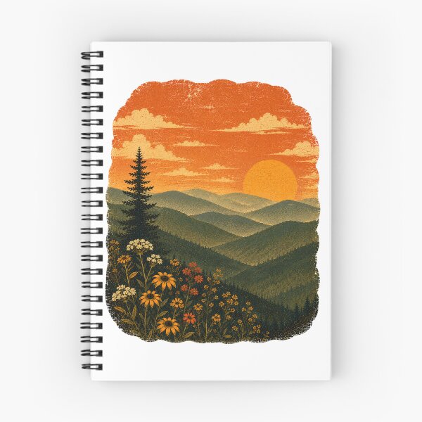 Item preview, Vintage Appalachian Mountain Sunset | Retro Layered Landscape | Distressed Nature Art designed and sold by Rewind Society.