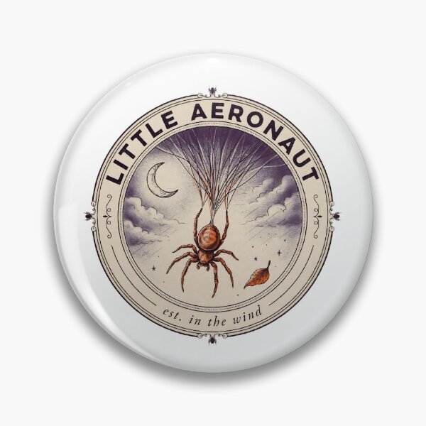 Item preview, Little Aeronaut - Spider Ballooning Vintage Nature Badge - Cute Ballooning Spider Cottagecore Entomology designed and sold by Neurospicy Trolls.