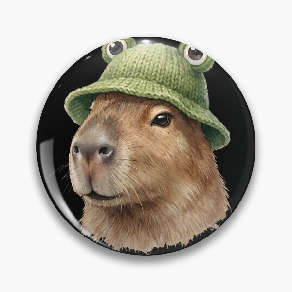 Item preview, Cottagecore Capybara Frog Hat Cute Forest Animal Chill Aesthetic designed and sold by WorldShop17.