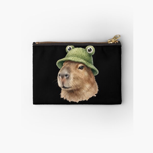 Item preview, Cottagecore Capybara Frog Hat Cute Forest Animal Chill Aesthetic designed and sold by WorldShop17.