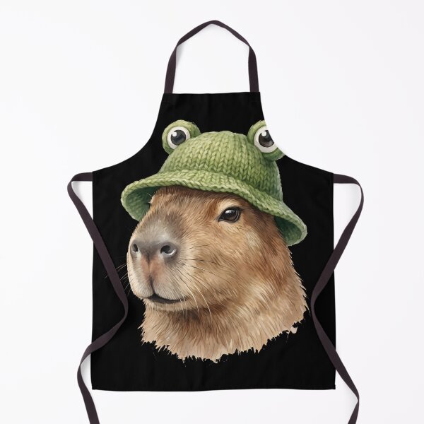 Item preview, Cottagecore Capybara Frog Hat Cute Forest Animal Chill Aesthetic designed and sold by WorldShop17.