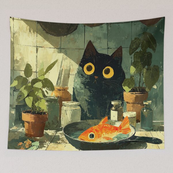 Item preview, Black Cat's Fresh Catch designed and sold by Erika Kaisersot.