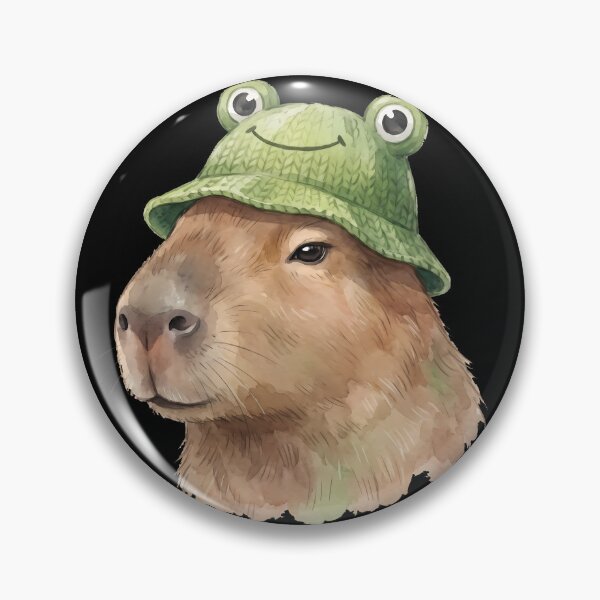Item preview, Cottagecore Capybara Frog Hat Cute Forest Animal Chill Aesthetic designed and sold by WorldShop17.