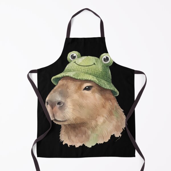 Item preview, Cottagecore Capybara Frog Hat Cute Forest Animal Chill Aesthetic designed and sold by WorldShop17.