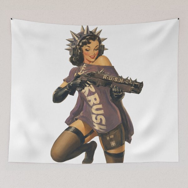Item preview, Retro Punk Medic Pin Up | Original Vintage Rebel Girl Illustration designed and sold by Cosplayvintage.