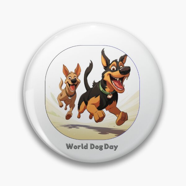 Item preview, Happy Running Dogs Cartoon Illustration - World Dog Day designed and sold by EHdesignShop.