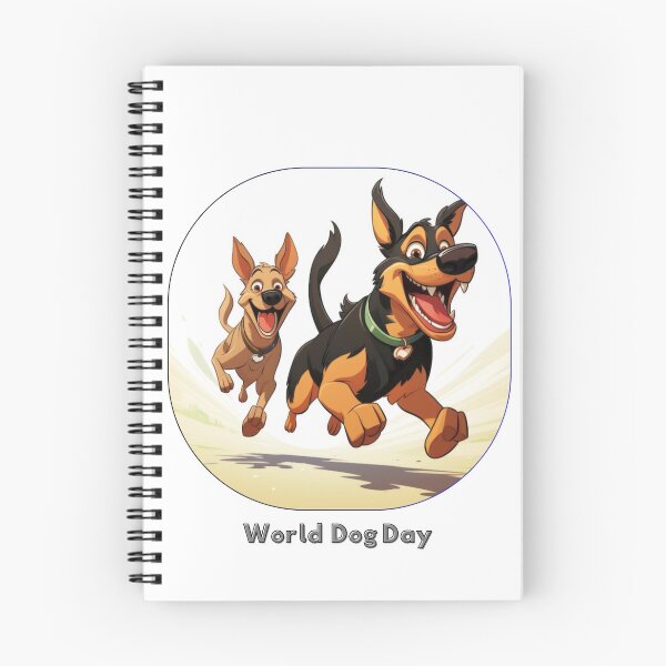 Item preview, Happy Running Dogs Cartoon Illustration - World Dog Day designed and sold by EHdesignShop.