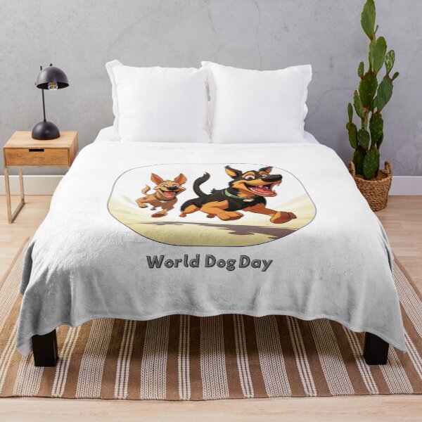 Item preview, Happy Running Dogs Cartoon Illustration - World Dog Day designed and sold by EHdesignShop.