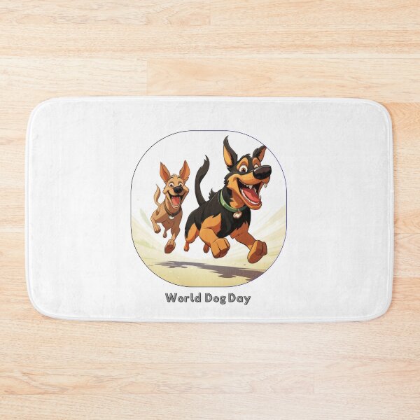 Item preview, Happy Running Dogs Cartoon Illustration - World Dog Day designed and sold by EHdesignShop.