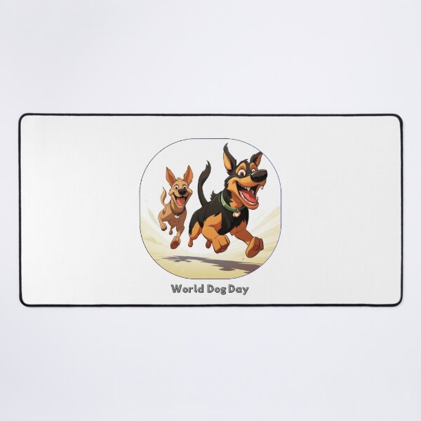 Item preview, Happy Running Dogs Cartoon Illustration - World Dog Day designed and sold by EHdesignShop.