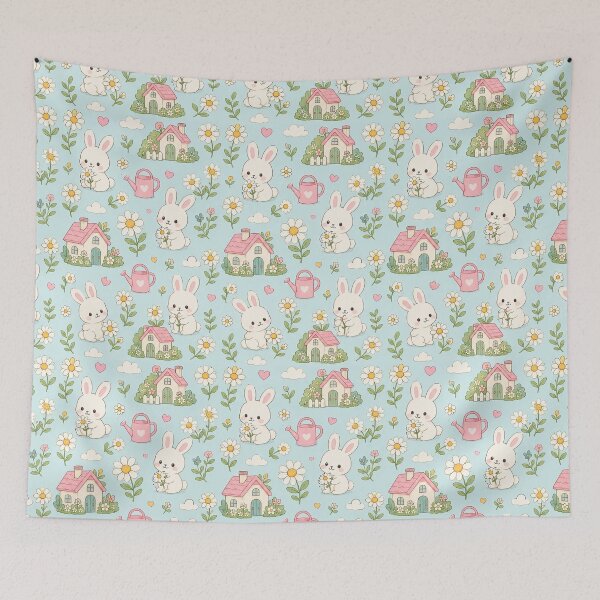 Item preview, Bunny Daisy Cottage Pattern designed and sold by Soft Berry Studio.