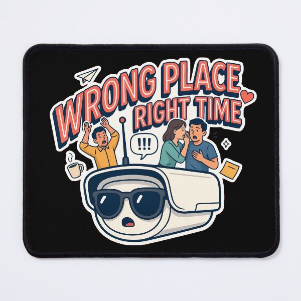 Item preview, Wrong Place Right Time Funny Office Security Camera Meme designed and sold by Fitswear.