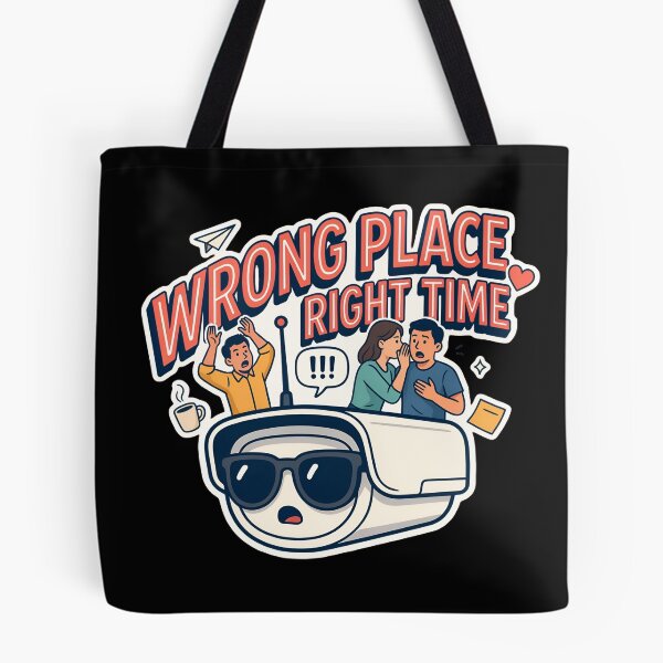 Item preview, Wrong Place Right Time Funny Office Security Camera Meme designed and sold by Fitswear.