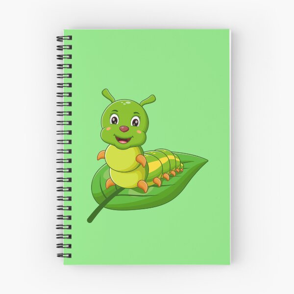 Item preview, Cute Cartoon Caterpillar on Green Leaf Chibi Art designed and sold by SolutionsArt.