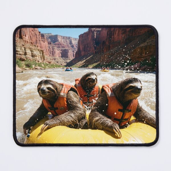 Item preview, Adventurous Sloths White Water Raft the Colorado River designed and sold by Tridentulus.