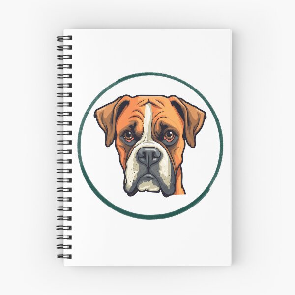 Item preview, Cute Boxer Dog Cartoon Illustration - Circle Badge Design designed and sold by EHdesignShop.