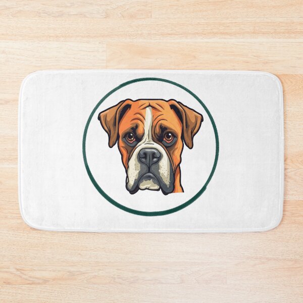 Item preview, Cute Boxer Dog Cartoon Illustration - Circle Badge Design designed and sold by EHdesignShop.