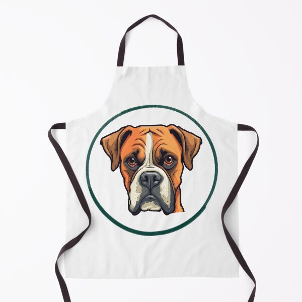 Item preview, Cute Boxer Dog Cartoon Illustration - Circle Badge Design designed and sold by EHdesignShop.
