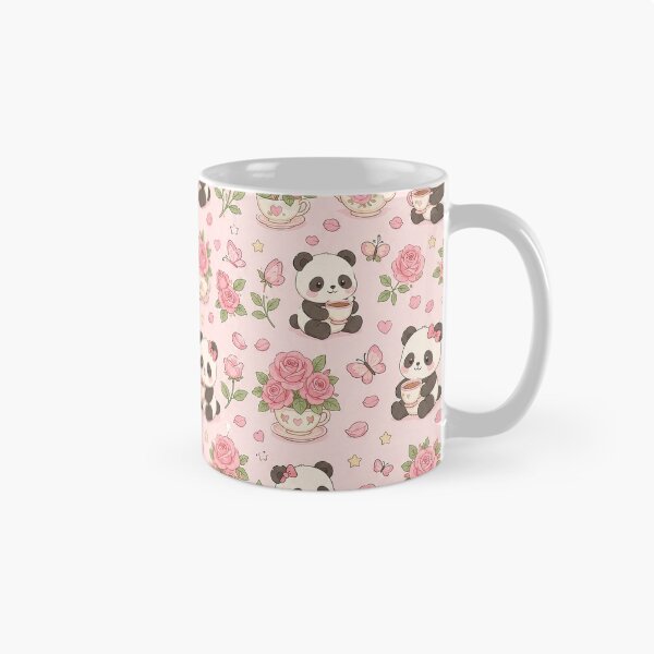 Item preview, Panda Rose Tea Pattern designed and sold by Soft Berry Studio.