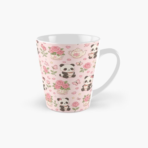 Item preview, Panda Rose Tea Pattern designed and sold by Soft Berry Studio.