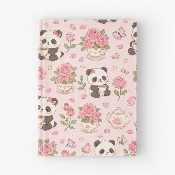 Item preview, Panda Rose Tea Pattern designed and sold by Soft Berry Studio.