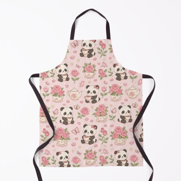 Item preview, Panda Rose Tea Pattern designed and sold by Soft Berry Studio.
