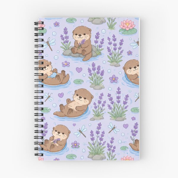 Item preview, Otter Lavender Pond Pattern designed and sold by Soft Berry Studio.