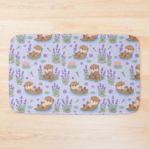 Item preview, Otter Lavender Pond Pattern designed and sold by Soft Berry Studio.