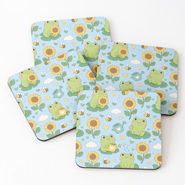 Item preview, Frog Sunflower Garden Pattern designed and sold by Soft Berry Studio.