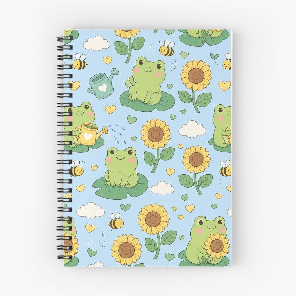 Item preview, Frog Sunflower Garden Pattern designed and sold by Soft Berry Studio.