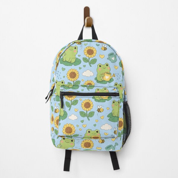 Item preview, Frog Sunflower Garden Pattern designed and sold by Soft Berry Studio.