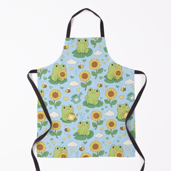 Item preview, Frog Sunflower Garden Pattern designed and sold by Soft Berry Studio.