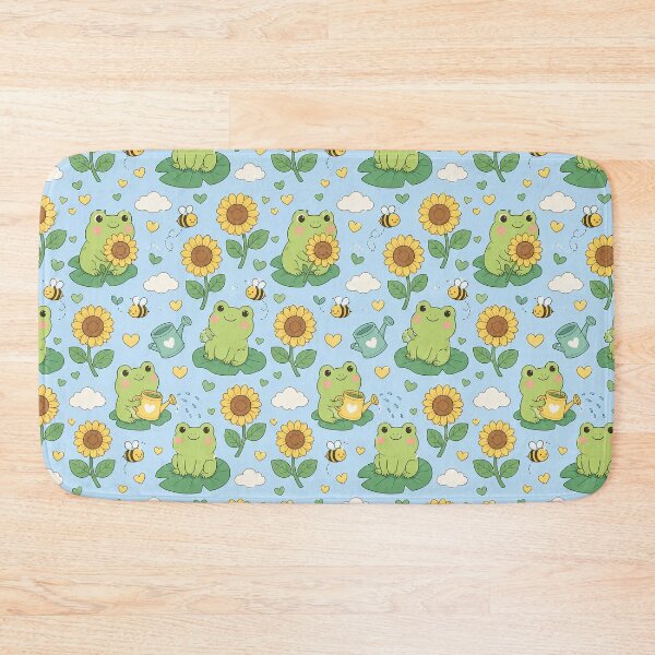 Item preview, Frog Sunflower Garden Pattern designed and sold by Soft Berry Studio.