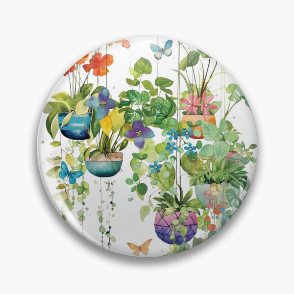 Item preview, Colorful Hanging Houseplants Watercolor Art designed and sold by Reshmakhan.